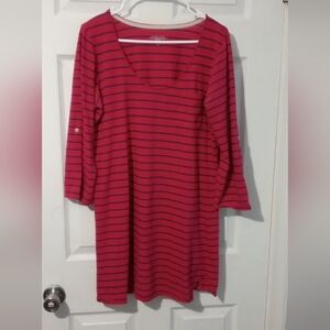 Victoria's Secret Red and Navy Striped Chemise
